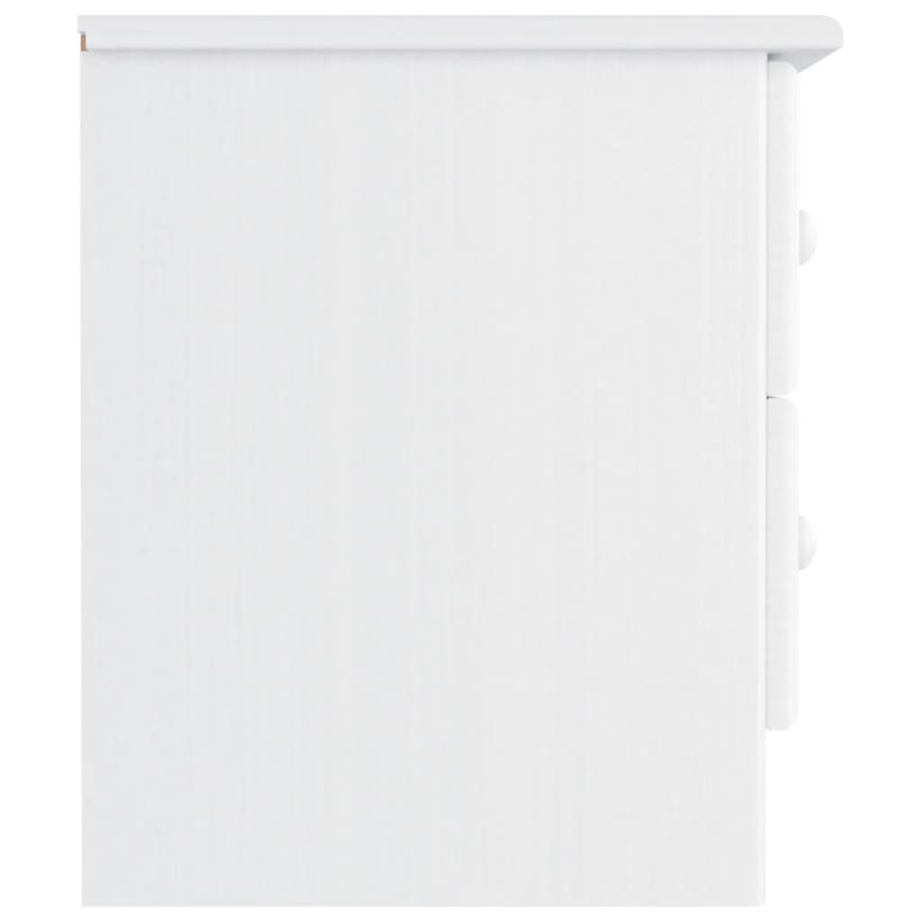 Comodino ALTA Bianco 41x35x41 cm in Legno Massello di Pino