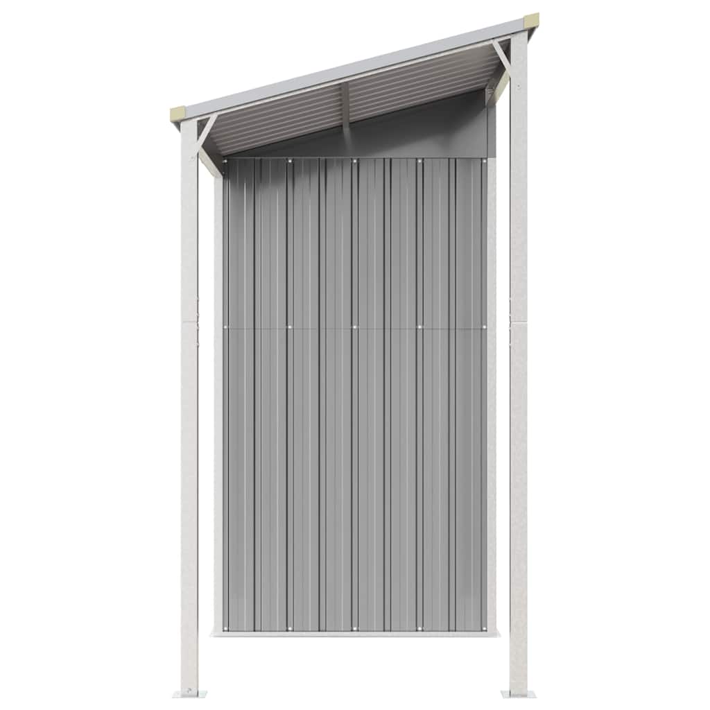 Capannone Tetto Esteso Grigio Chiaro 277x110,5x181cm Acciaio