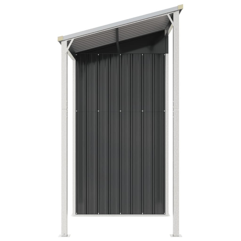 Capanno Giardino Tetto Esteso Antracite 277x110,5x181cm Acciaio