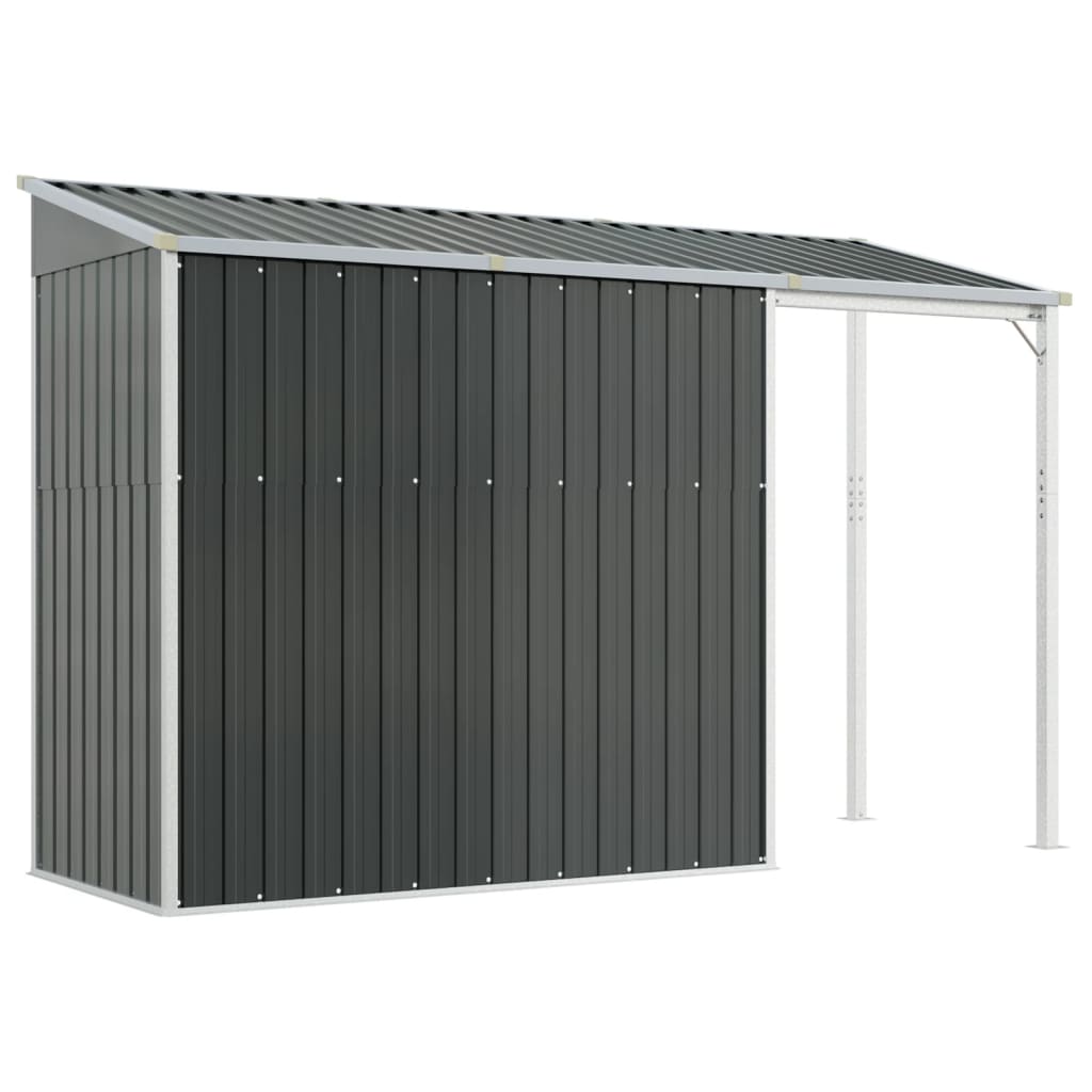 Capanno Giardino Tetto Esteso Antracite 277x110,5x181cm Acciaio