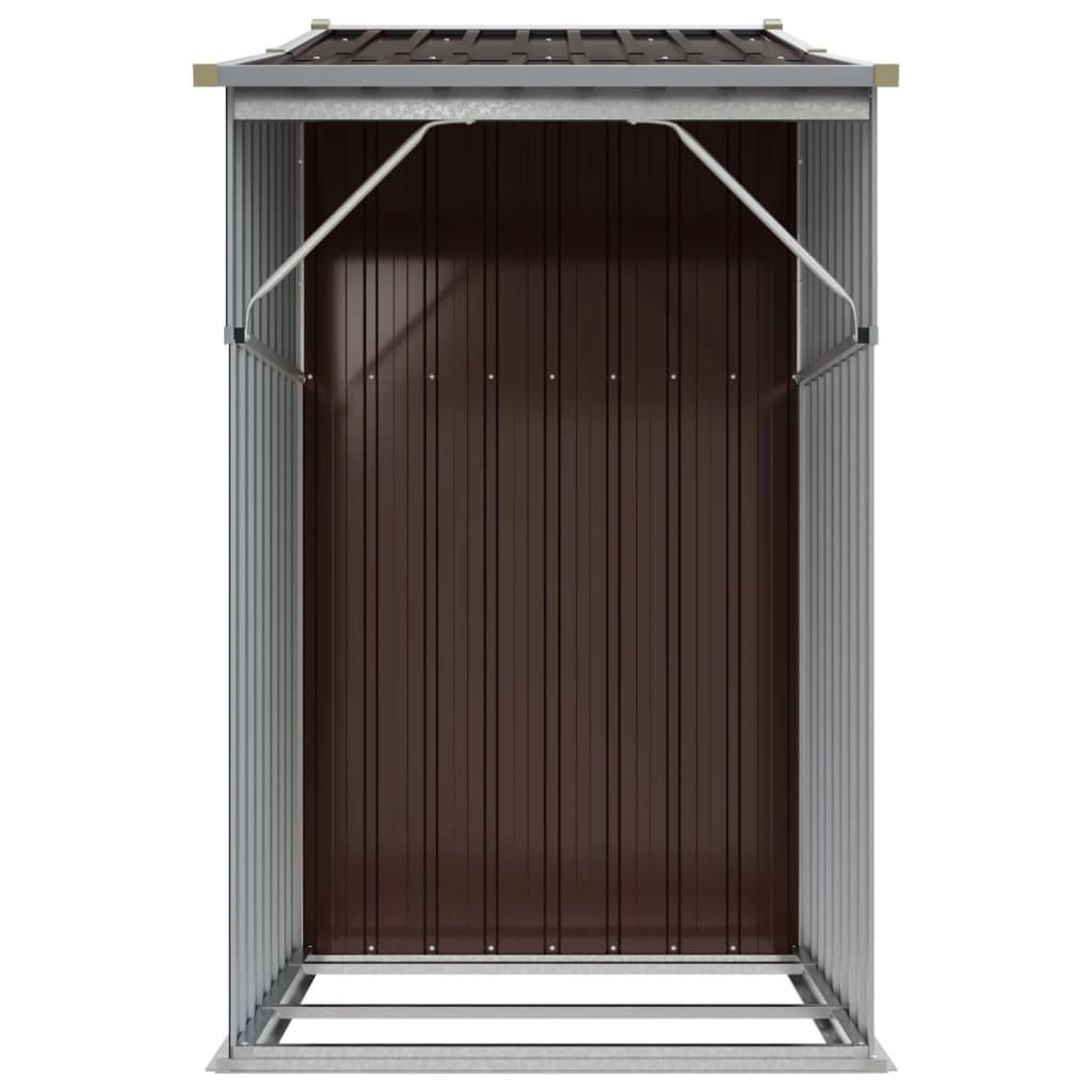 Capanno da Giardino Marrone 277x93x179 cm in Acciaio Zincato