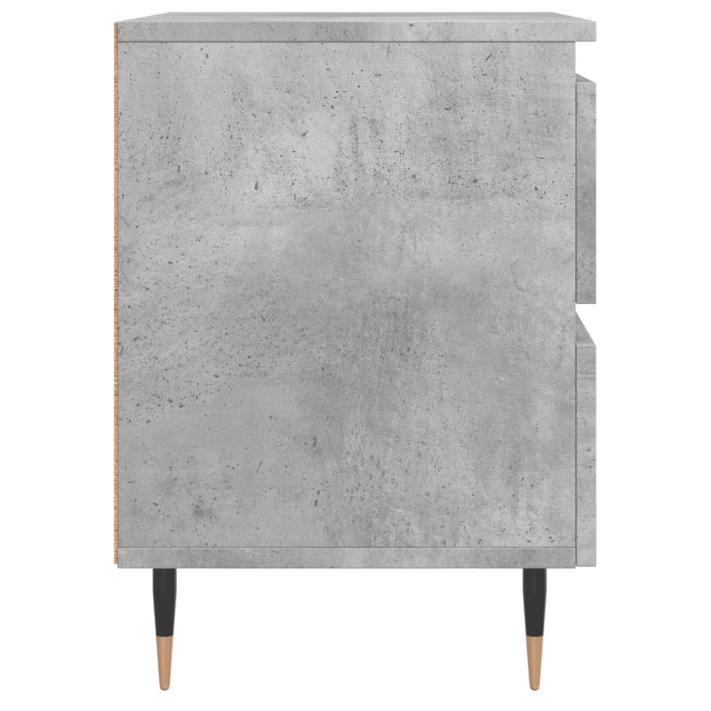 Comodini 2pz Grigio Cemento 40x35x50 cm in Legno Multistrato
