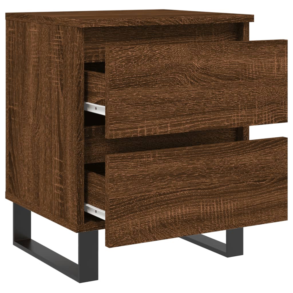 Comodini 2pz Rovere Marrone 40x35x50 cm in Legno Multistrato