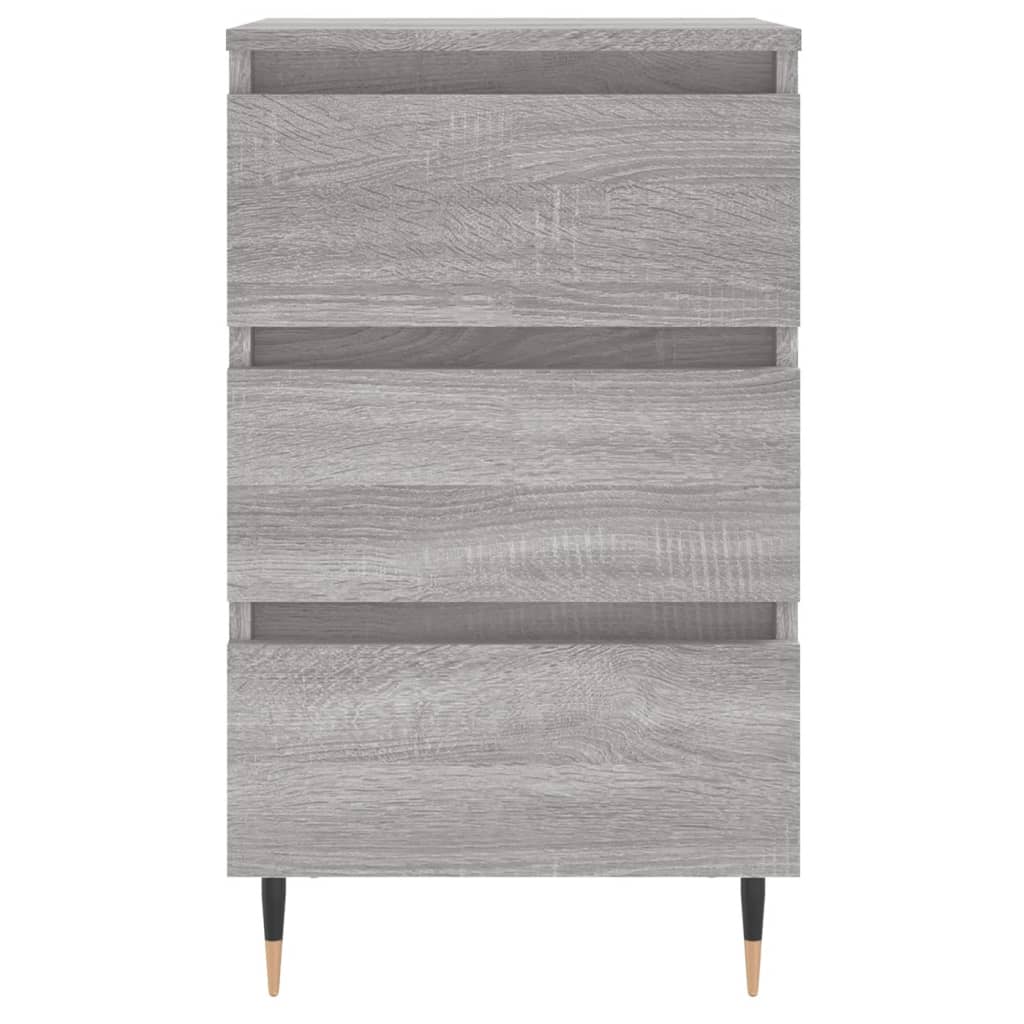 Comodini 2pz Grigio Sonoma 40x35x69 cm in Legno Multistrato