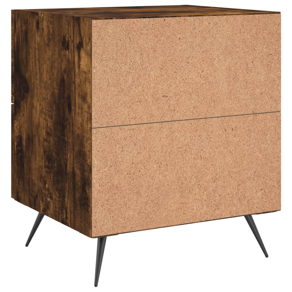 Comodini 2 pz Rovere Fumo 40x35x47,5 cm in Legno Multistrato