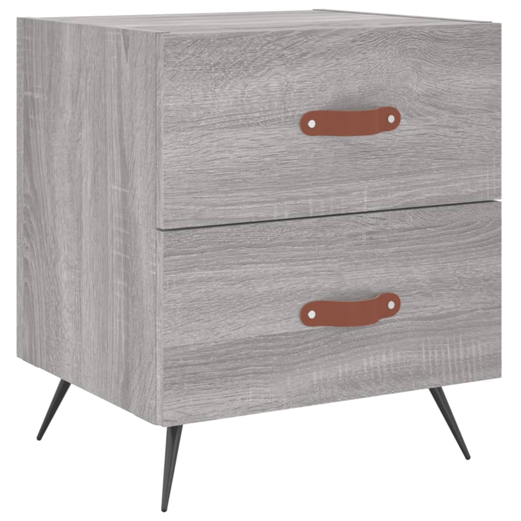 Comodini 2 pz Grigio Sonoma 40x35x47,5 cm in Legno Multistrato