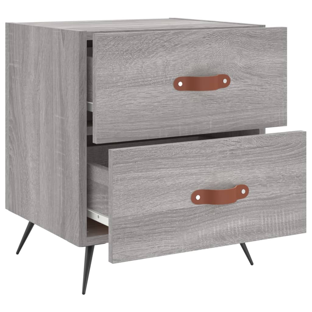 Comodini 2 pz Grigio Sonoma 40x35x47,5 cm in Legno Multistrato