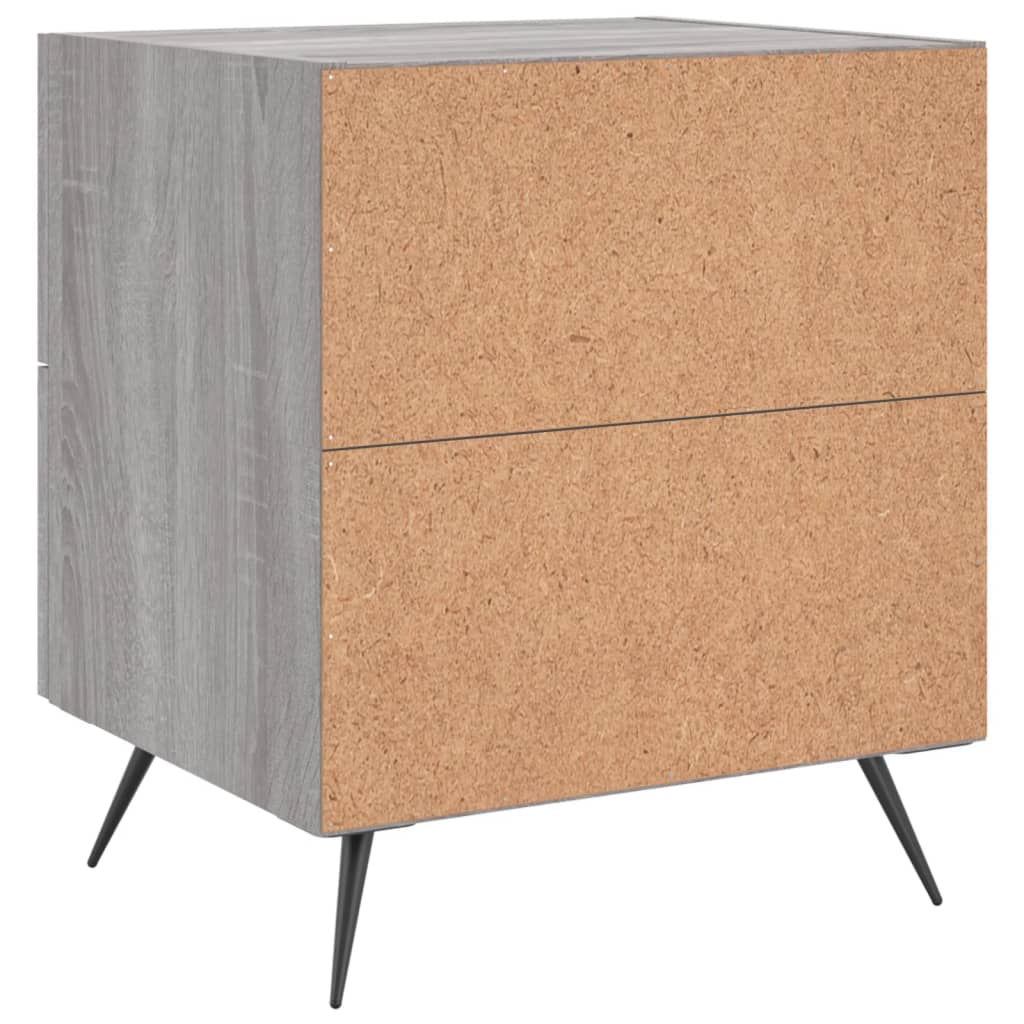 Comodini 2 pz Grigio Sonoma 40x35x47,5 cm in Legno Multistrato