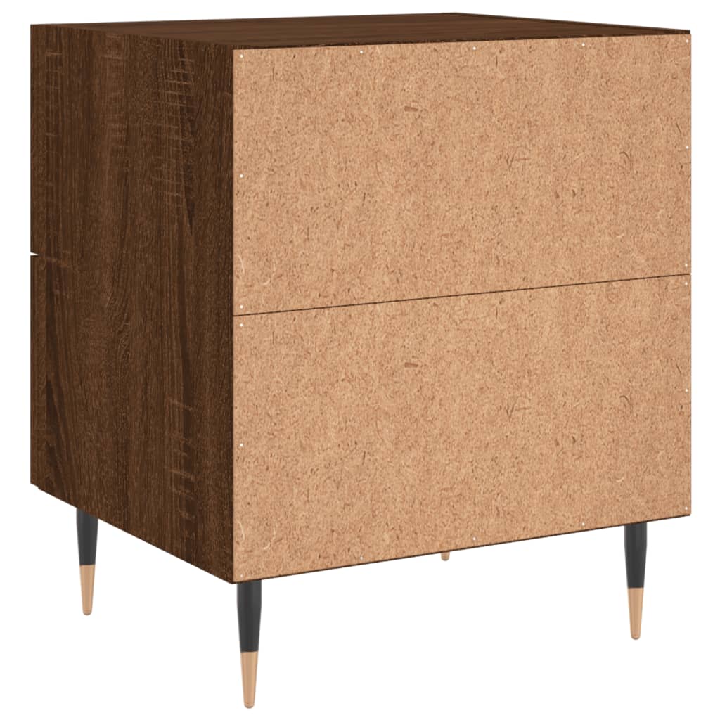 Comodini 2 pz Rovere Marrone 40x35x47,5 cm in Legno Multistrato