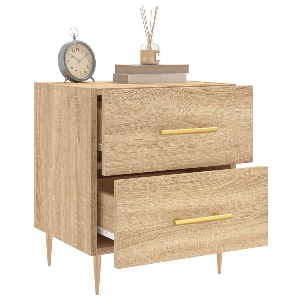 Comodini 2 pz Rovere Sonoma 40x35x47,5 cm in Legno Multistrato