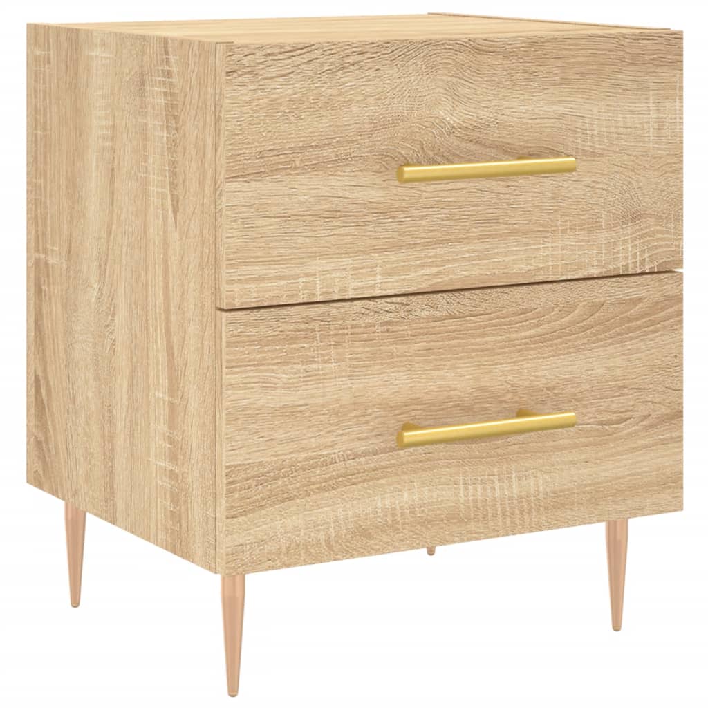 Comodini 2 pz Rovere Sonoma 40x35x47,5 cm in Legno Multistrato