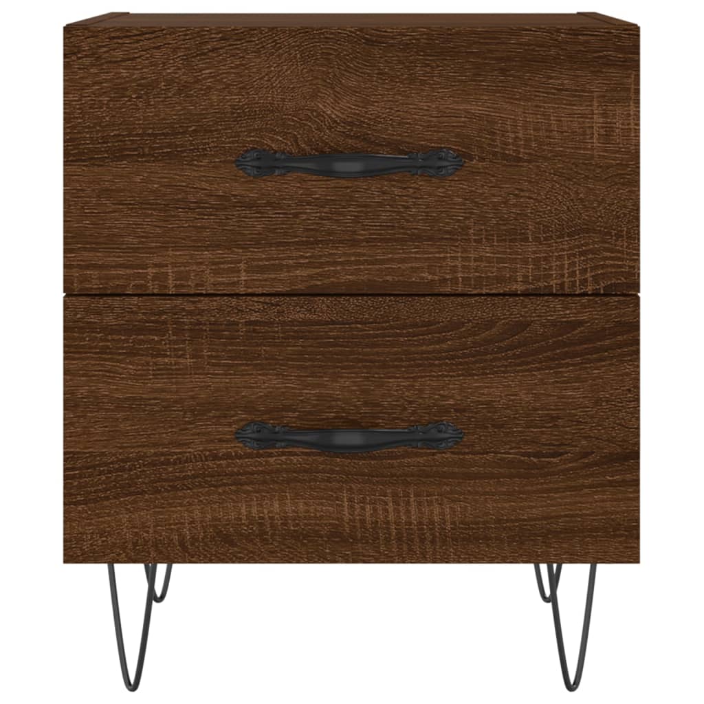 Comodini 2 pz Rovere Marrone 40x35x47,5 cm in Legno Multistrato