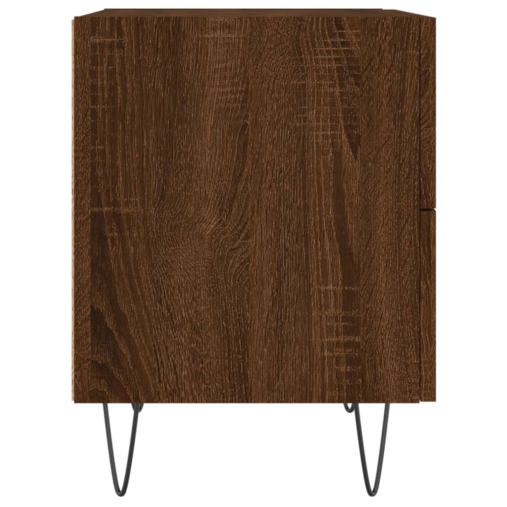 Comodini 2 pz Rovere Marrone 40x35x47,5 cm in Legno Multistrato