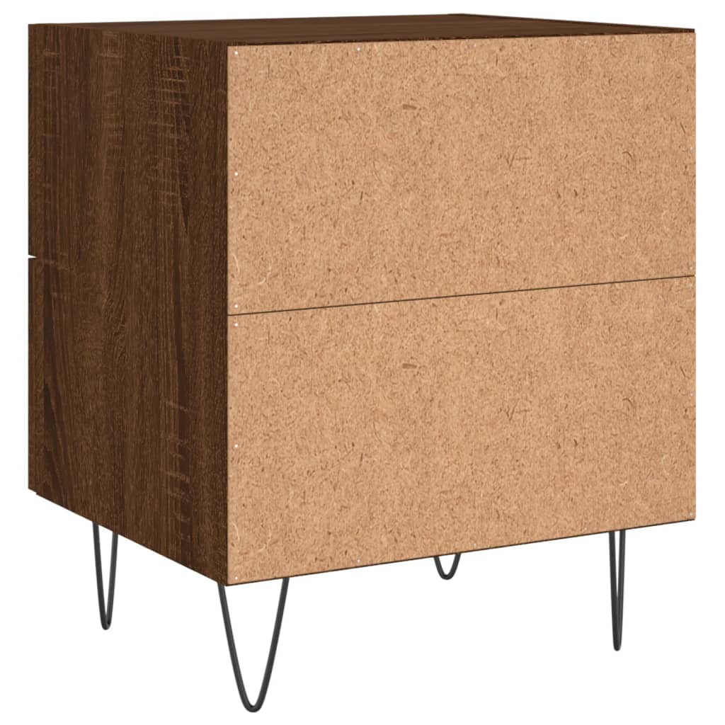 Comodini 2 pz Rovere Marrone 40x35x47,5 cm in Legno Multistrato