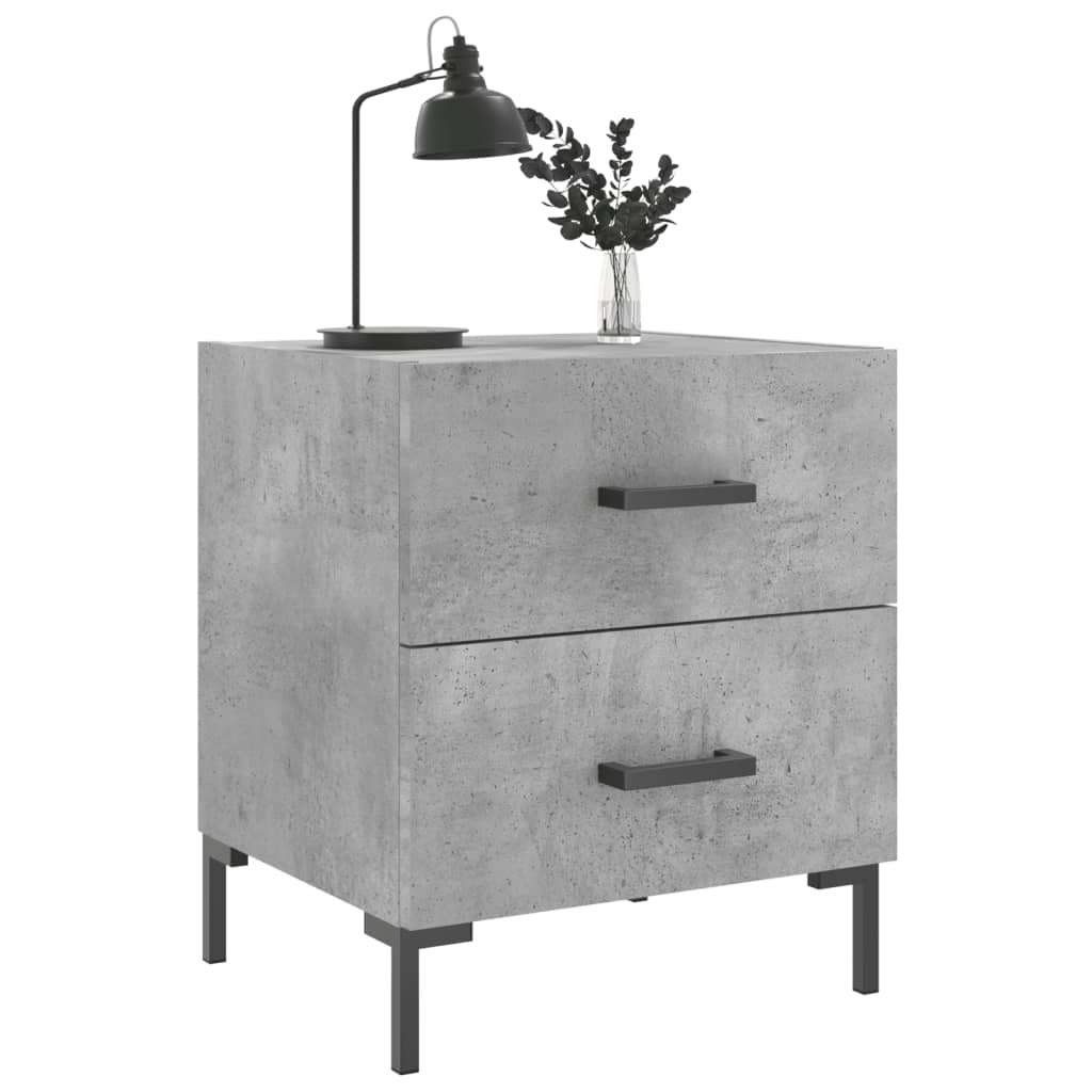 Comodini 2 pz Grigio Cemento 40x35x47,5 cm in Legno Multistrato