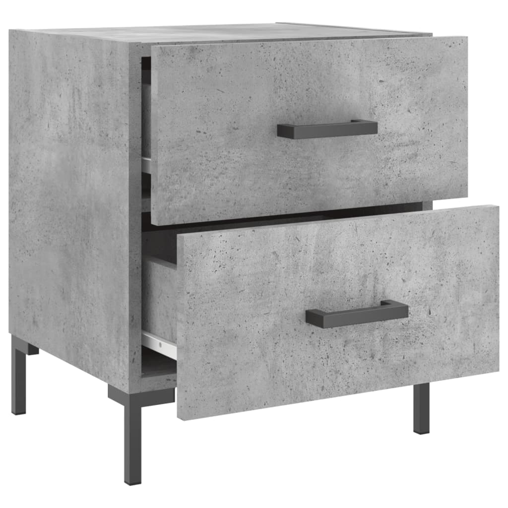 Comodini 2 pz Grigio Cemento 40x35x47,5 cm in Legno Multistrato