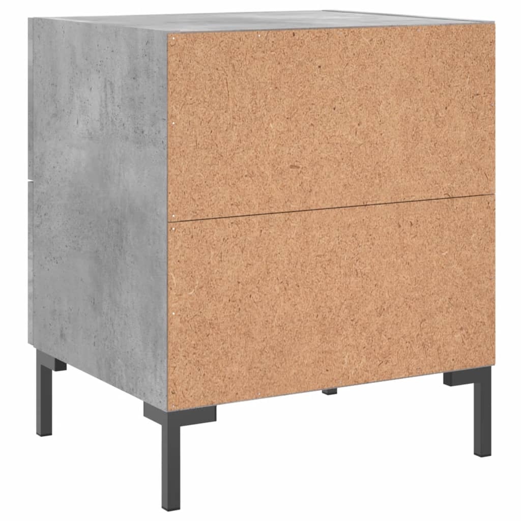 Comodini 2 pz Grigio Cemento 40x35x47,5 cm in Legno Multistrato
