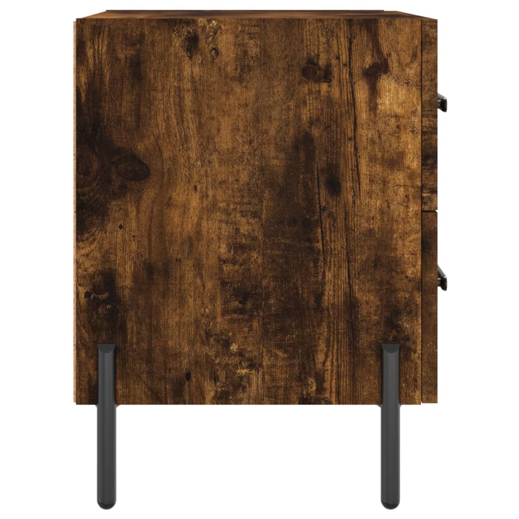 Comodini 2 pz Rovere Fumo 40x35x47,5 cm in Legno Multistrato