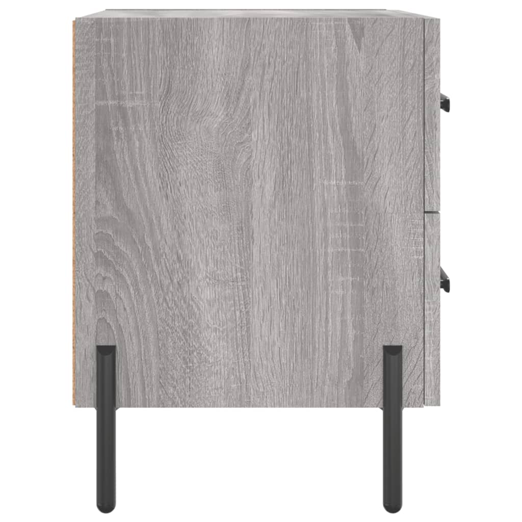 Comodini 2 pz Grigio Sonoma 40x35x47,5 cm in Legno Multistrato