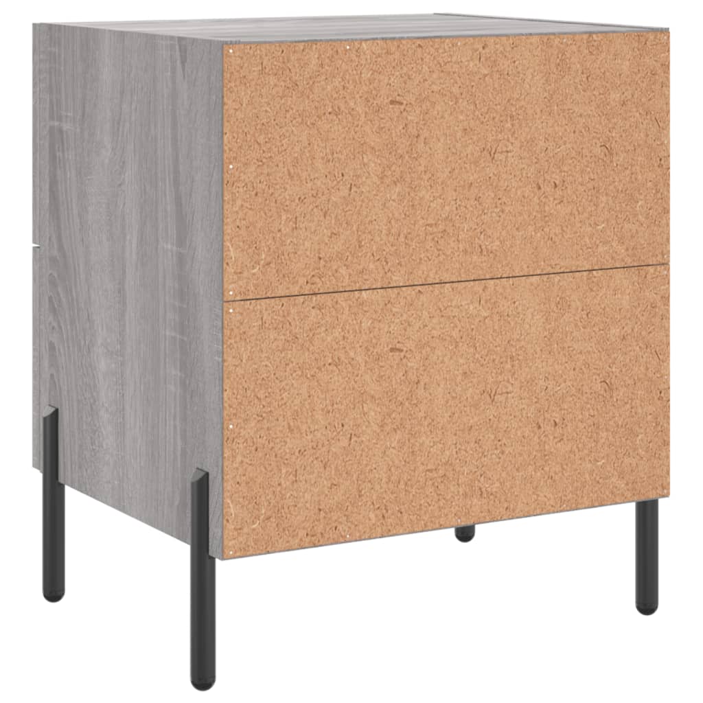 Comodini 2 pz Grigio Sonoma 40x35x47,5 cm in Legno Multistrato