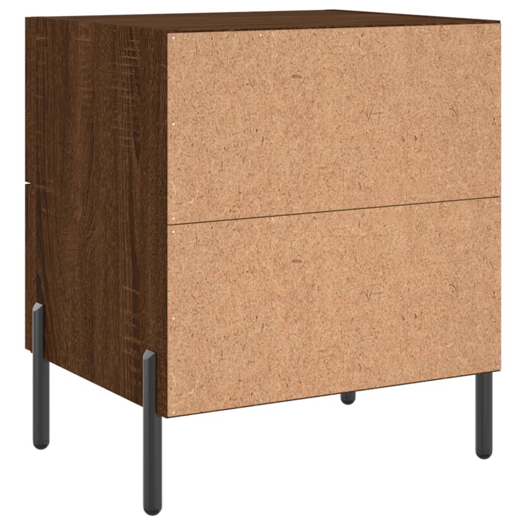 Comodini 2 pz Rovere Marrone 40x35x47,5 cm in Legno Multistrato