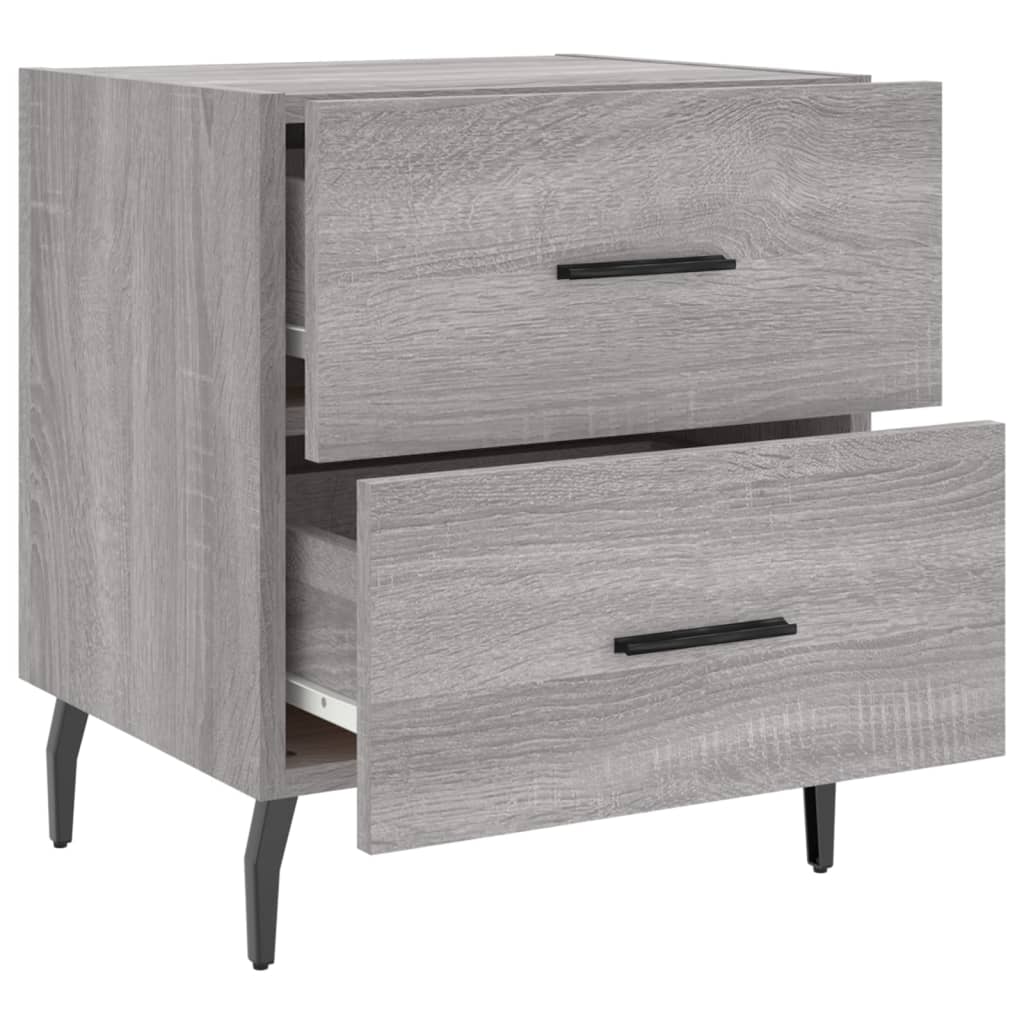 Comodini 2 pz Grigio Sonoma 40x35x47,5 cm in Legno Multistrato