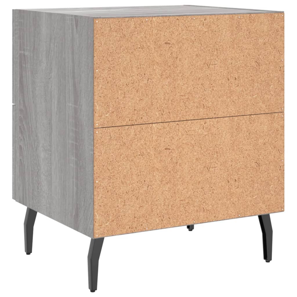 Comodini 2 pz Grigio Sonoma 40x35x47,5 cm in Legno Multistrato