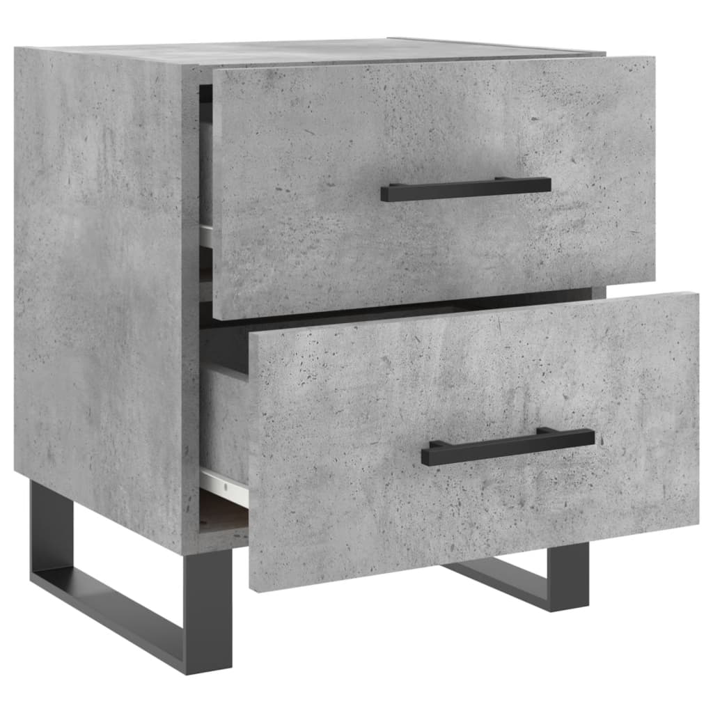 Comodini 2 pz Grigio Cemento 40x35x47,5 cm in Legno Multistrato