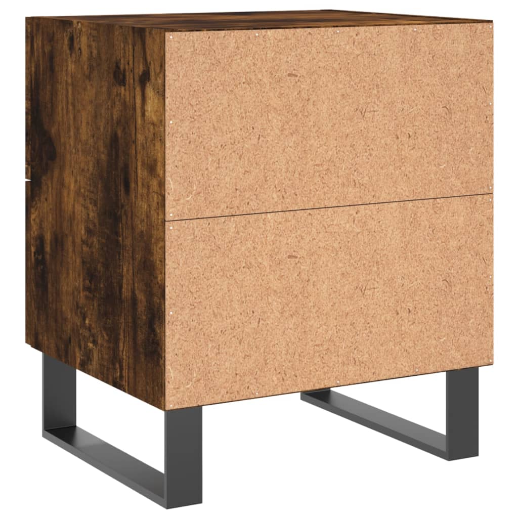 Comodini 2 pz Rovere Fumo 40x35x47,5 cm in Legno Multistrato
