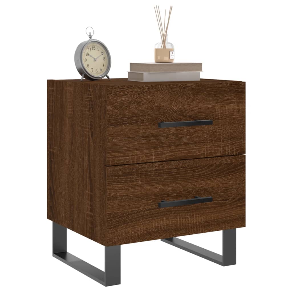 Comodini 2 pz Rovere Marrone 40x35x47,5 cm in Legno Multistrato