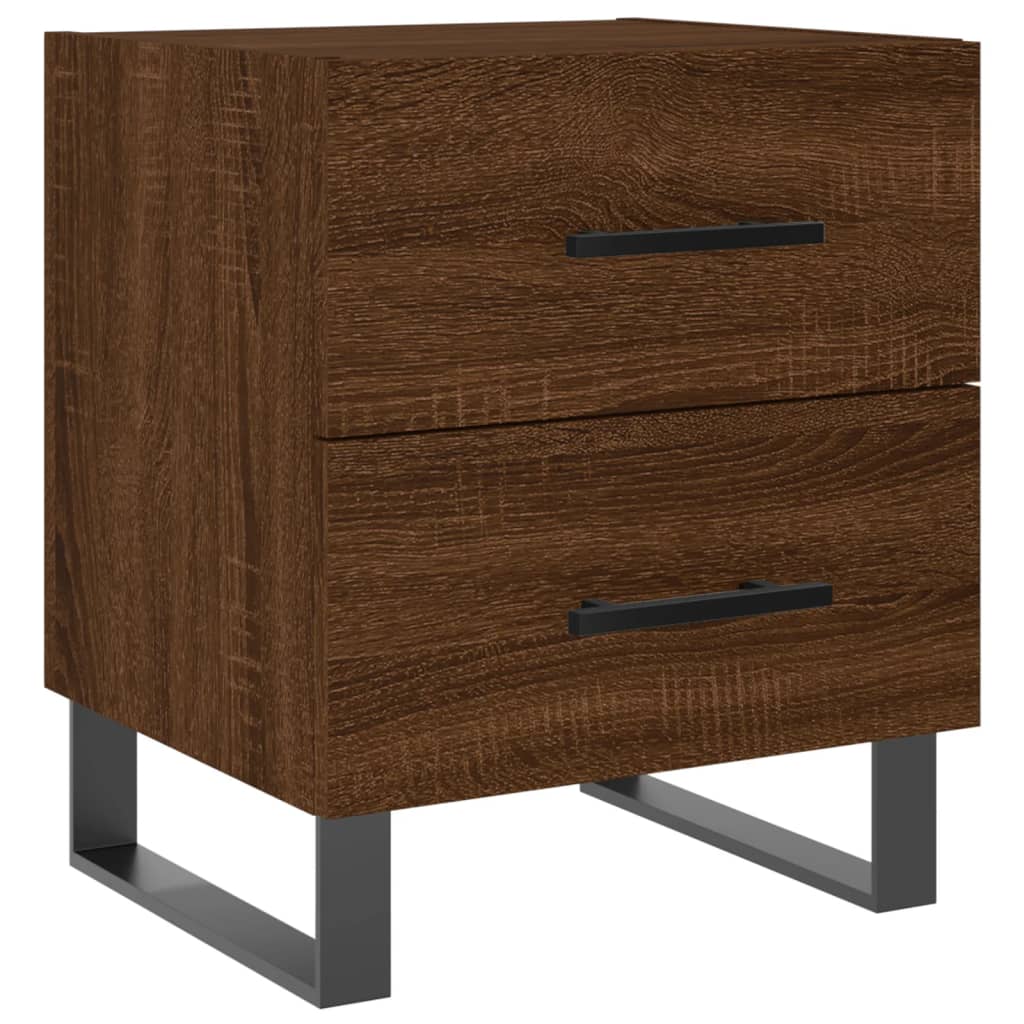 Comodini 2 pz Rovere Marrone 40x35x47,5 cm in Legno Multistrato