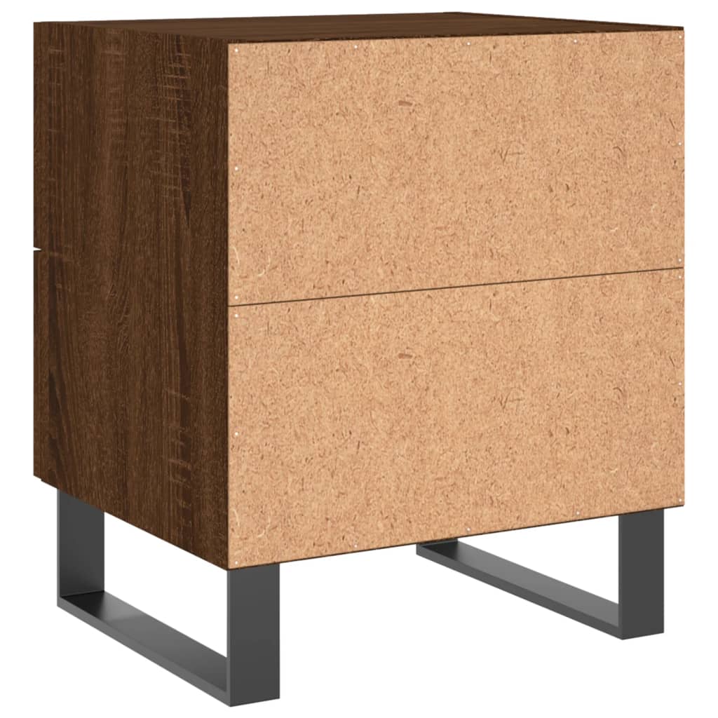 Comodini 2 pz Rovere Marrone 40x35x47,5 cm in Legno Multistrato