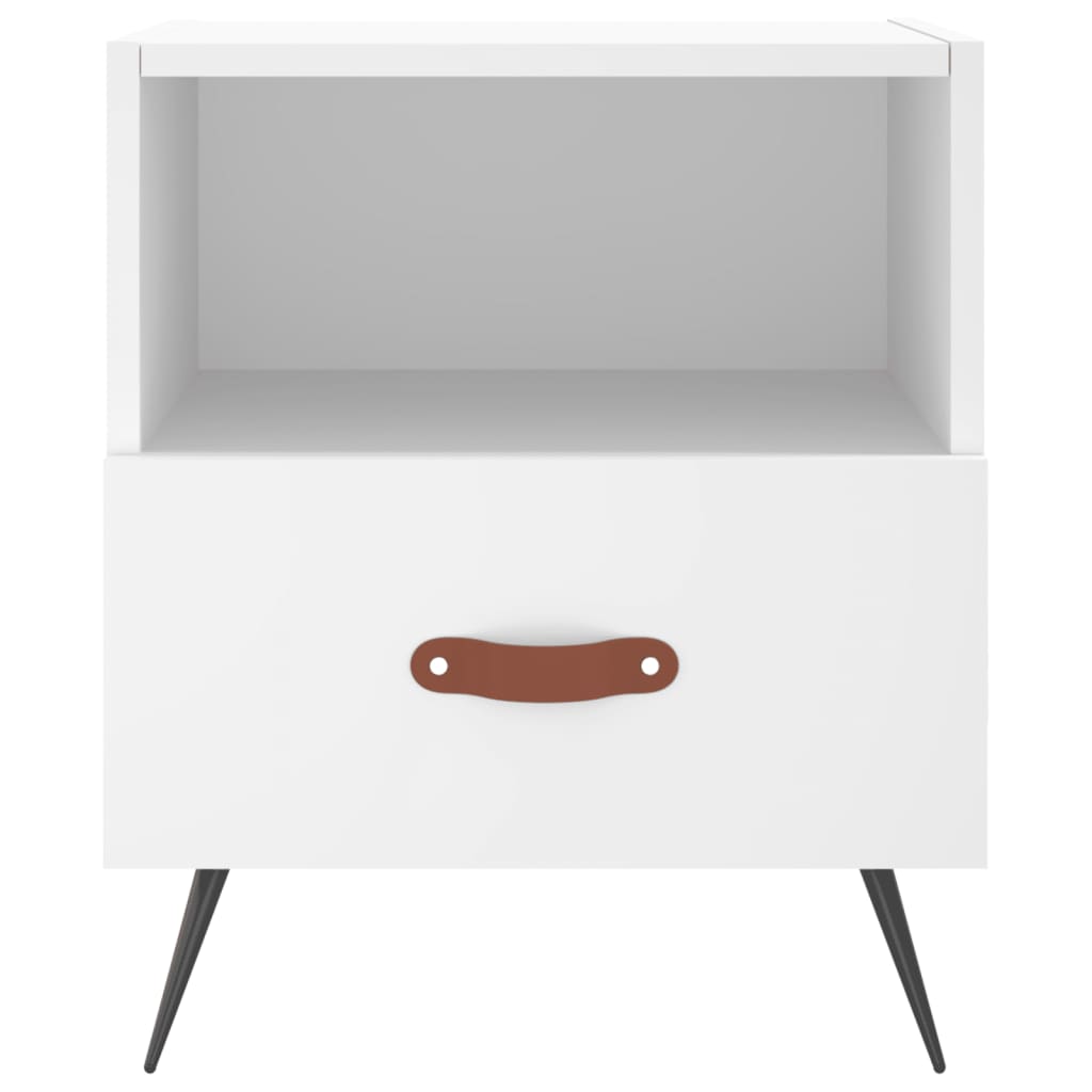 Comodini 2 pz Bianchi 40x35x47,5 cm in Legno Multistrato