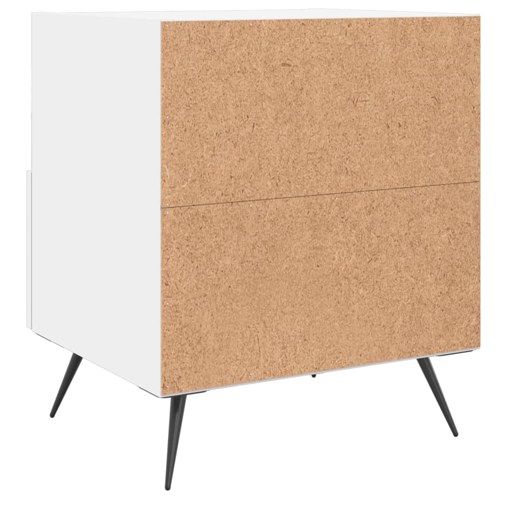 Comodini 2 pz Bianchi 40x35x47,5 cm in Legno Multistrato