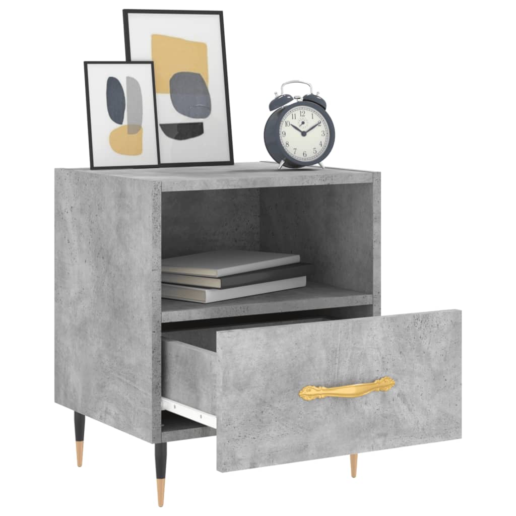 Comodini 2 pz Grigio Cemento 40x35x47,5 cm in Legno Multistrato