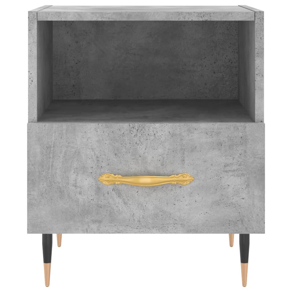 Comodini 2 pz Grigio Cemento 40x35x47,5 cm in Legno Multistrato