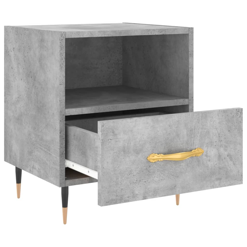 Comodini 2 pz Grigio Cemento 40x35x47,5 cm in Legno Multistrato