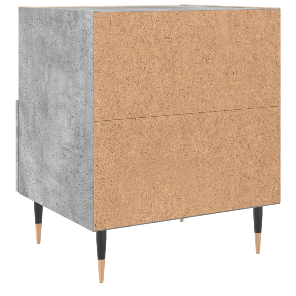 Comodini 2 pz Grigio Cemento 40x35x47,5 cm in Legno Multistrato