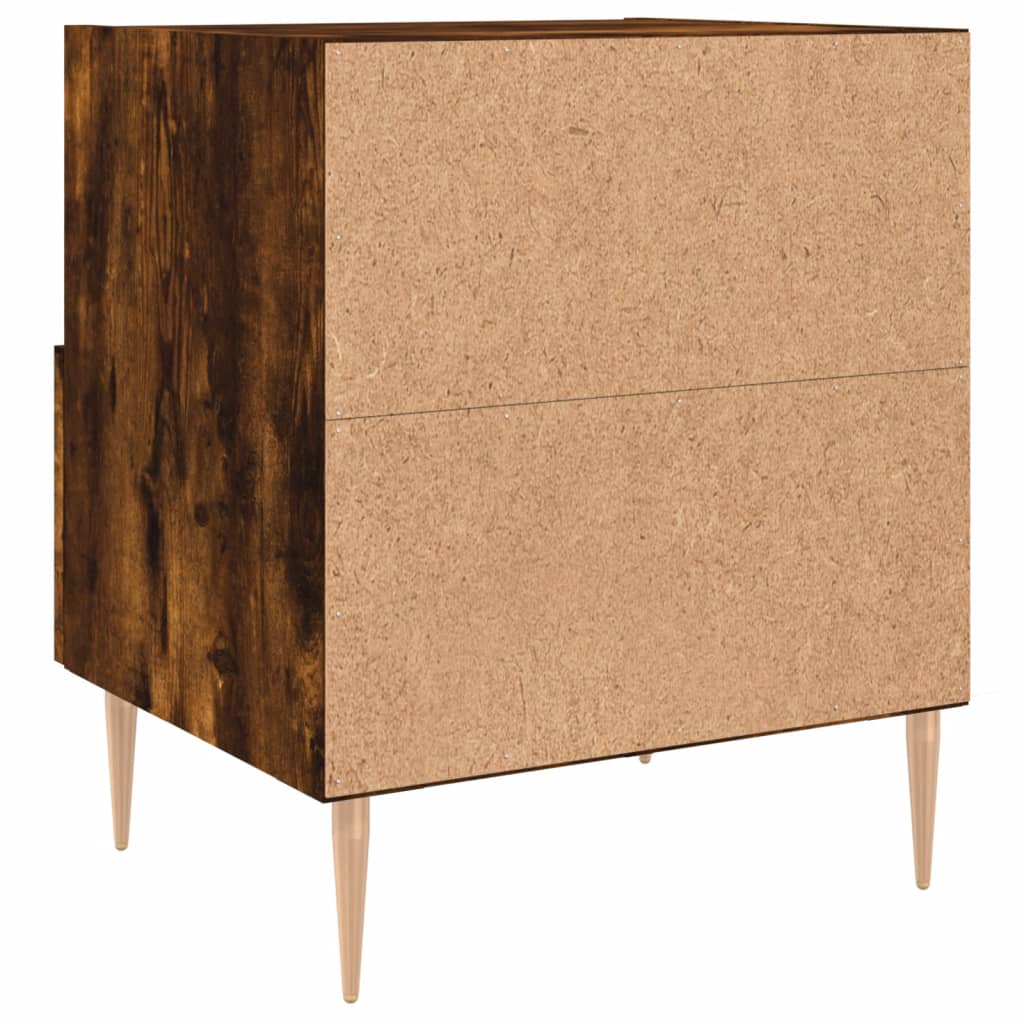 Comodini 2 pz Rovere Fumo 40x35x47,5 cm in Legno Multistrato