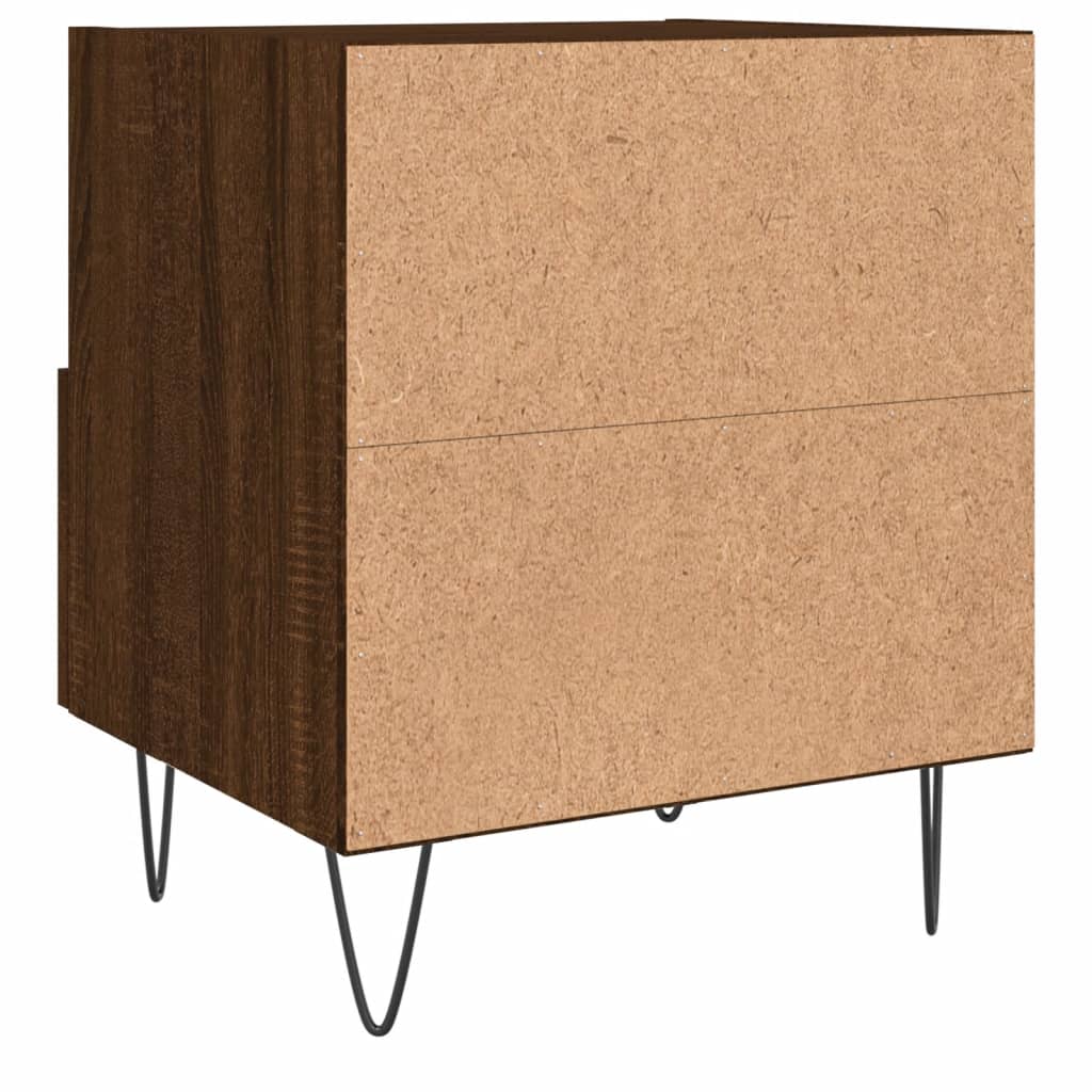 Comodini 2 pz Rovere Marrone 40x35x47,5 cm in Legno Multistrato
