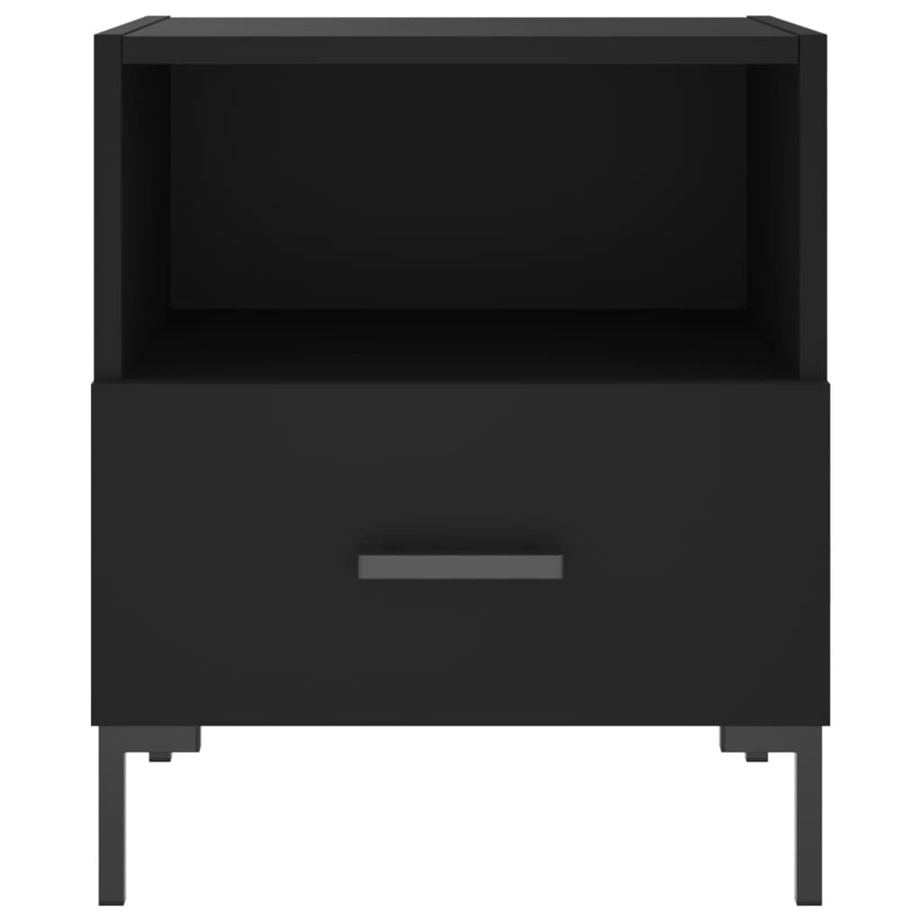 Comodini 2 pz Neri 40x35x47,5 cm in Legno Multistrato