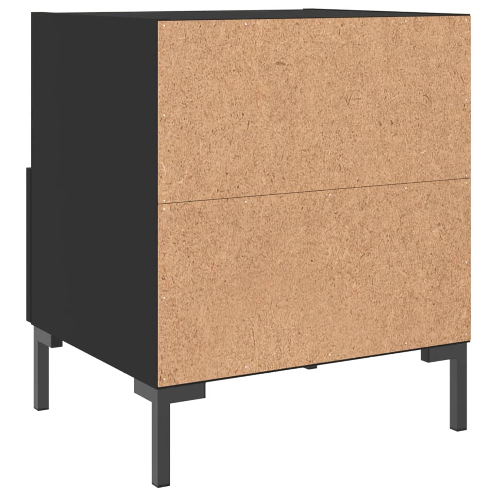 Comodini 2 pz Neri 40x35x47,5 cm in Legno Multistrato
