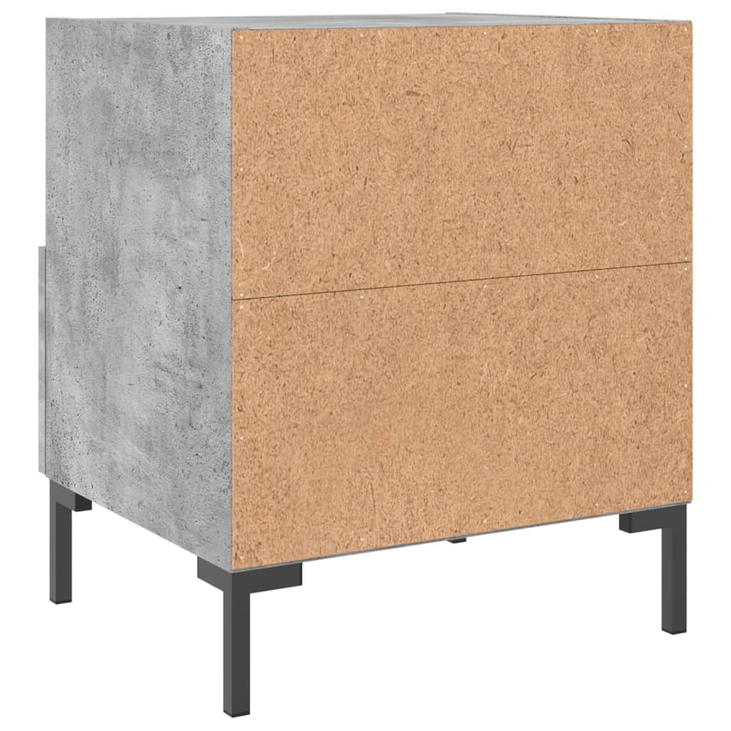 Comodini 2 pz Grigio Cemento 40x35x47,5 cm in Legno Multistrato