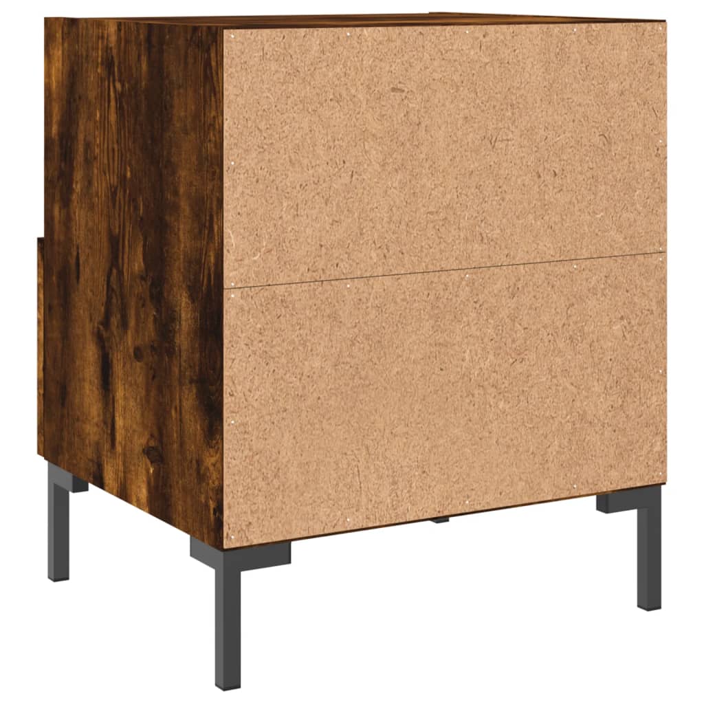 Comodini 2 pz Rovere Fumo 40x35x47,5 cm in Legno Multistrato