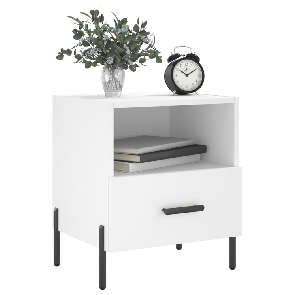 Comodini 2 pz Bianchi 40x35x47,5 cm in Legno Multistrato