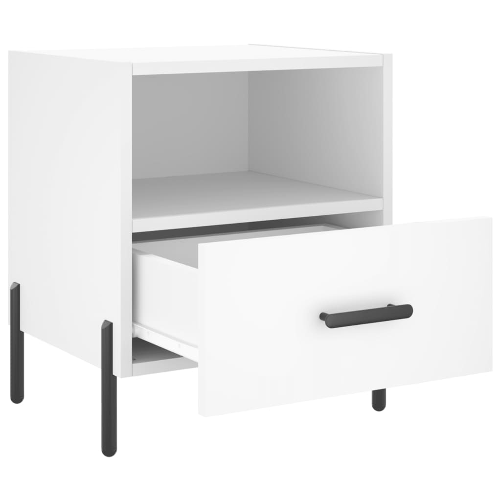 Comodini 2 pz Bianchi 40x35x47,5 cm in Legno Multistrato