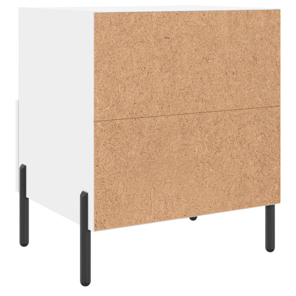 Comodini 2 pz Bianchi 40x35x47,5 cm in Legno Multistrato