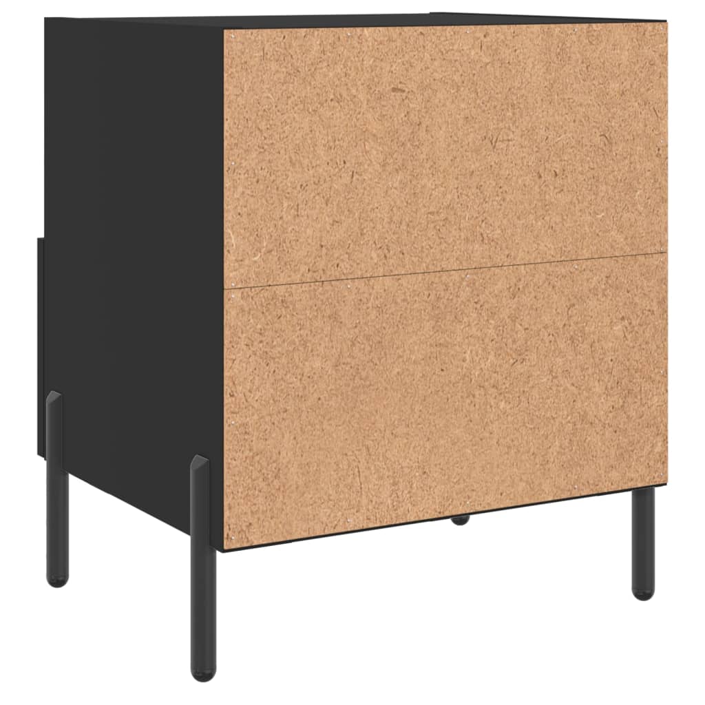 Comodini 2 pz Neri 40x35x47,5 cm in Legno Multistrato