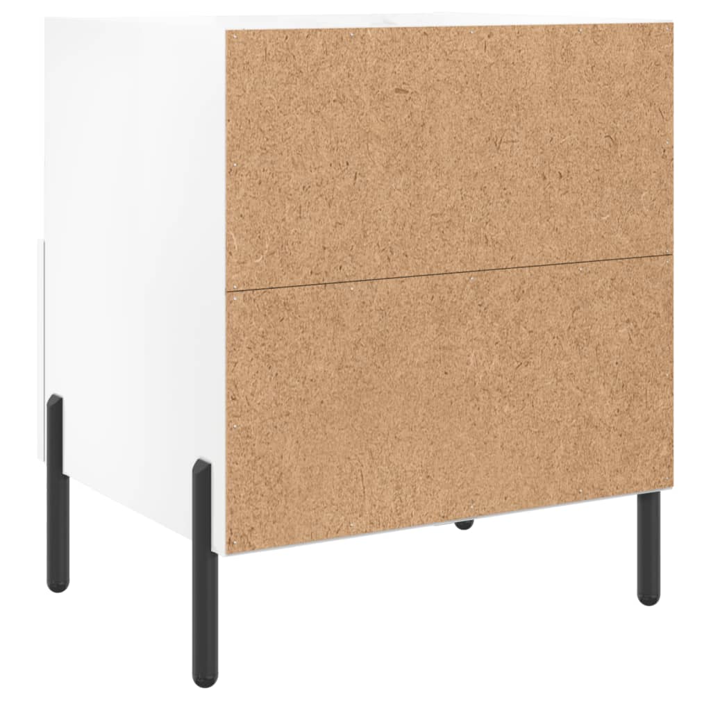 Comodini 2 pz Bianco Lucido 40x35x47,5 cm in Legno Multistrato