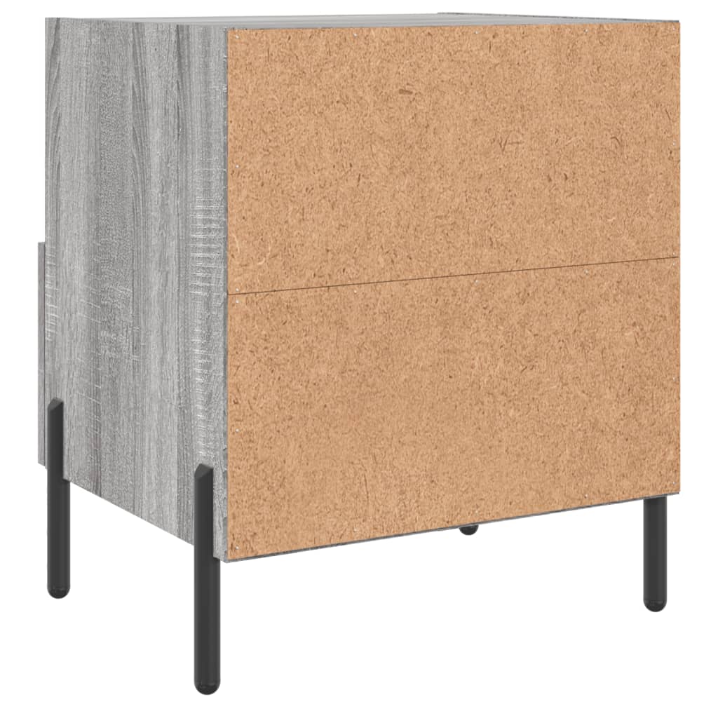 Comodini 2 pz Grigio Sonoma 40x35x47,5 cm in Legno Multistrato